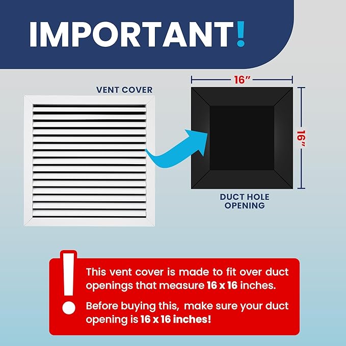 16x16 Inch (Duct Opening) Air Return Vent Cover Decorative – Premium Aluminum AC Vent Cover for Ceiling & Wall, Rustproof Grille, Ideal for Home HVAC Grille, Durable & Easy to Install by ACLAMINAIRE - Image 4