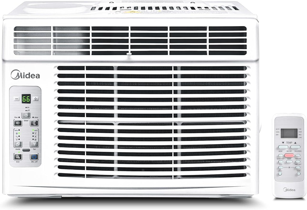 Midea 5,000 BTU Window Air Conditioner, Cools up to 150 Sq. Ft. with Easy-to-Use Reusable Filter, Remote, Perfect AC for Bedroom, Living Room, Home Office, Electronic Control by Makeyourselfathome