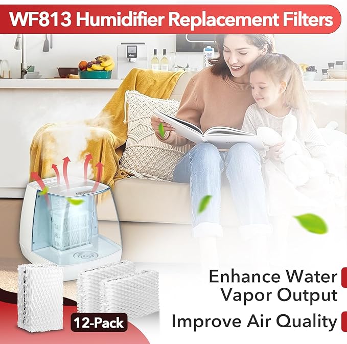 12 Pcs WF813 Humidifier Replacement Filters, Fit for Equate EQWF813 Relion RCM-832/RCM-832N ProCare PCCM-832N, Cool Mist Humidifiers - Image 7