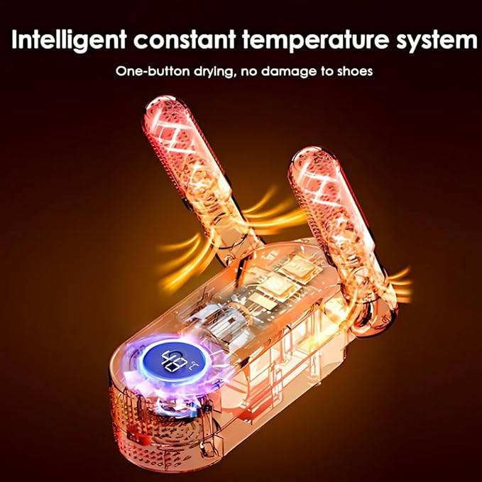 Deodorizing Shoe Dryer, Rapid Boot & Sneaker Dryer with Intelligent Timing, Auto-Off Timer, Foldable Design, Smart Panel, Low Noise, 360° Airflow for Work Boots, Shoes, and Slippers (Style 2) - Image 5
