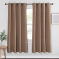 NICETOWN Kitchen Blackout Curtain and Drape - Triple Weave Energy Saving Thermal Insulated Solid Grommet Blackout Panel for Patio (Single Panel, 52 inches by 72 inches, Cappuccino) by NICETOWN