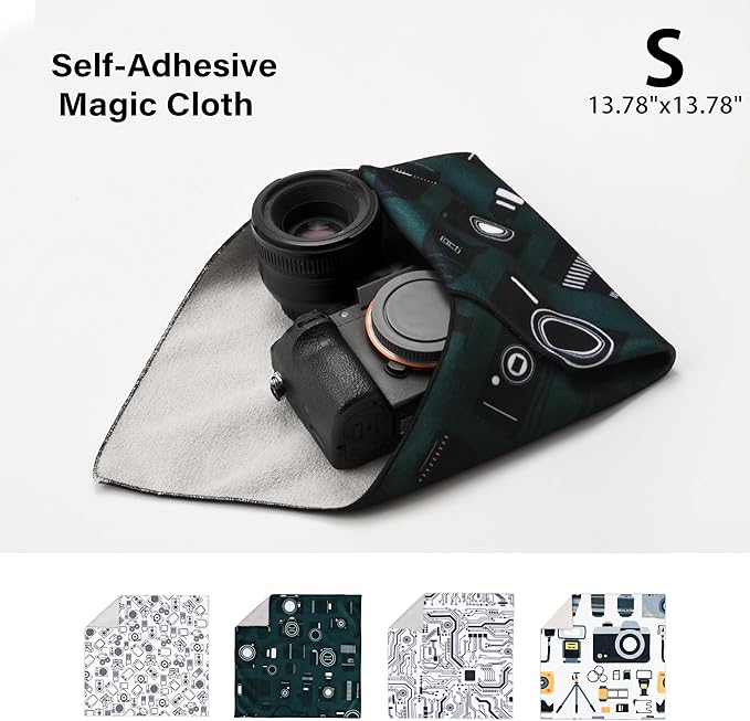 Camera Wrap, Anti-Scratch Lens Protective Wrap pouche, Magic Self-Adhesive Cloth, Universal Storage Cloth for DSLR, Smartphones, Laptops, electronics,Cosmetic,whatever you need to protect - Image 2