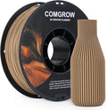Comgrow Wood Filament 1.75mm, 3D Printing Filament, Wood Textured Filament Fit Most 3D Printers, Support Max. 300mm/s Printing Speed Dimensional Accuracy +/- 0.02mm Filament Light Brown 1KG (2.2lbs) by Comgrow