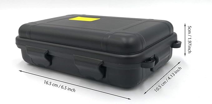 Anti-Pressure Shockproof Container Box Plastic Dry Storage Box with Foam Floating Survivor Dry Case for Outdoors (Black) - Image 2