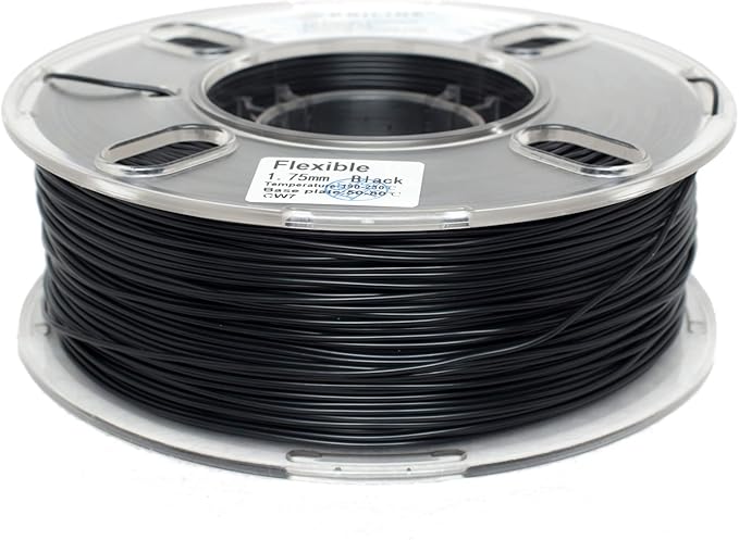 TPU Filament PRILINE,98A TPU Flexible Soft 3D Printer Filament 1KG 1.75mm Spool,Black - Image 4