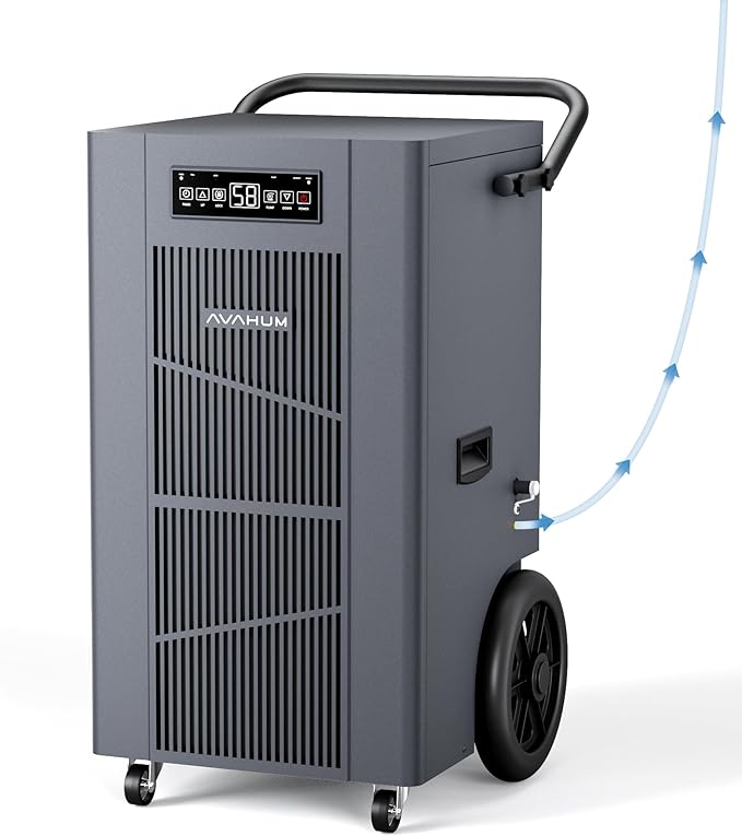 320 Pint Commercial Dehumidifier with Pump,Commercial Grade Dehumidifier for Basement,24H Timer,9000 sqft Large Spaces for Industrial,40Gallon/Day,Continuous Dehumidification,Auto Defrost 20A Socket - Image 9