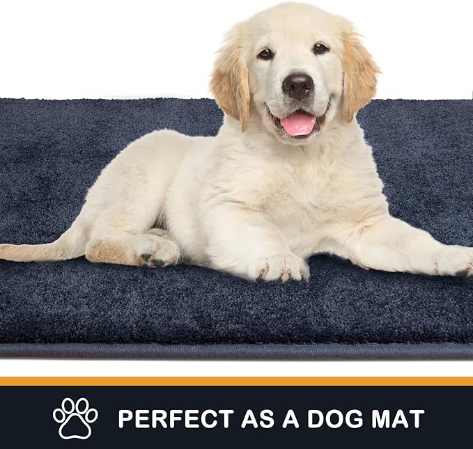 PURRUGS Dirt Trapping Door Mat 31.5" x 47", Non-Slip Machine Washable Entryway Rug, Dog Doormat, Indoor Front Door Mat, Super Absorbent Entry Rug for Muddy Shoes & Paws, Navy Blue - Image 6
