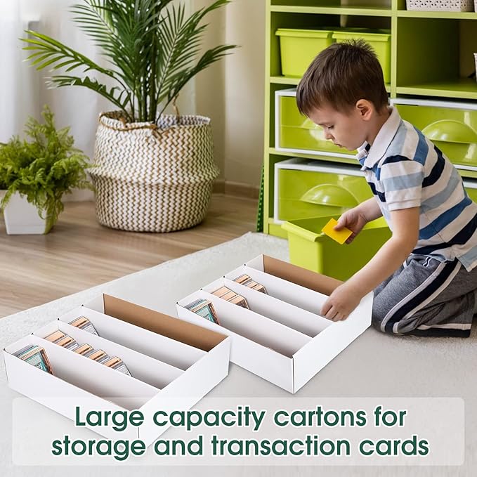Yexiya 1 Pcs 3200 Count Sports Card Storage Boxes White Trading Card Box Collectible Trading for Soccer Baseball Game - Image 5