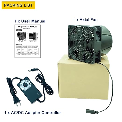 5in Air Exhaust Fan Fume Extractor, 6000RPM 210CFM DC12V Ventilation Fan w/Controller for 3D Printer, 3D Laser, Grow Tent, DIY - Image 6