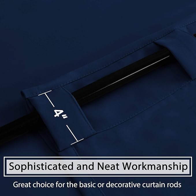 H.VERSAILTEX Blackout Curtains Thermal Insulated Window Treatment Panels Room Darkening Blackout Drapes for Living Room Back Tab/Rod Pocket Bedroom Draperies, 52 x 96 Inch, Navy Blue, 2 Panels - Image 9