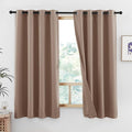 NICETOWN Bedroom Cold Reducing Full Blackout Curtain Panels, Super Thick Insulated Window Covers, 100% Blackout Blinds with Same Color Liner for Small Window(Tan, Set of 2 PCs, 52 by 45-inch) by NICETOWN