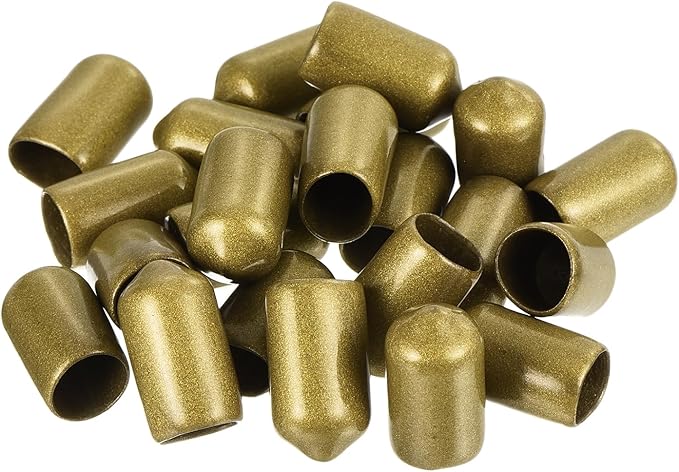 uxcell 20pcs Rubber End Caps 9mm ID Vinyl Round Tube Bolt Cap Cover Thread Protectors Gold - Image 4