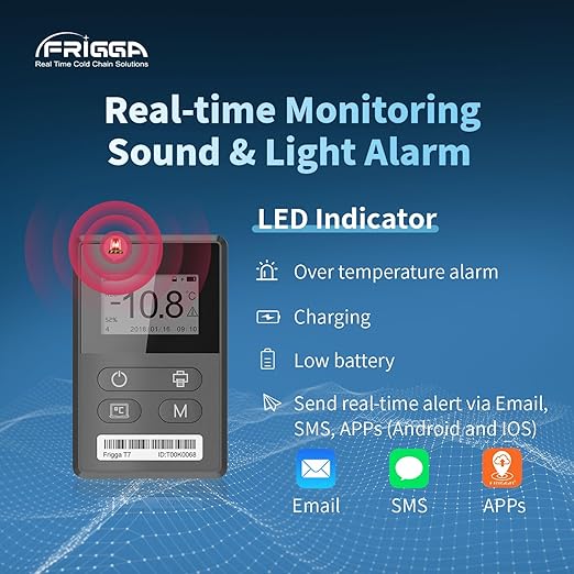 Frigga T70 4G/5G Temperature & Humidity Monitor Real-Time Reusable Temperature Data Logger Remote Digital Temperature Recorder Refrigerator Thermometer Rechargeable 24/7 Monitoring & Instant Alerts - Image 7