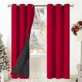BGment Christmas 100% Blackout Curtains Thermal Insulated with Liner for Living Room Decoration - Grommet Double Layer Energy Saving Bedroom Curtain Drapes (42 x 84 Inches, Red, 2 Panels) by BGment