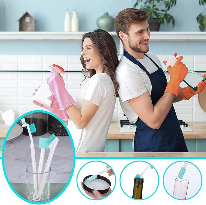 16 Pack Small Household Cleaning Brushes Crevice Cleaning Tool Deep Detail Crevice Cleaner Brush Set Detail Tiny Scrub Cleaner Brush Micro Crevices Scrub Cleaners Tool for Small Holes Corner Space - Image 3