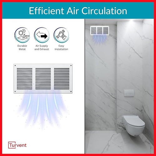 10x4 Vent Cover (Duct Opening) - White HVAC Return Air Grille for Wall and Ceiling - Metal AC Vent Cover with Mesh - Rectangular Ventilation Register - External Dimensions: 11.81" W x 5.91" H - Image 2