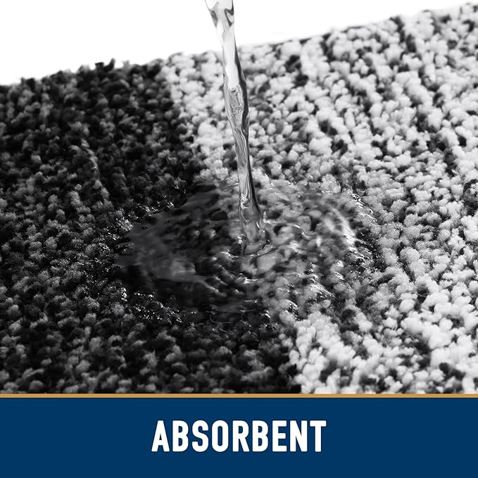 Smiry Dog Door Mat for Muddy Paws, Absorbs Moisture and Dirt, Low-Profile Entryway Mat with Non-Slip Backing, Entry Indoor Outdoor Doormat for Inside Floor (47x24 Inches, Black, Striped) - Image 4