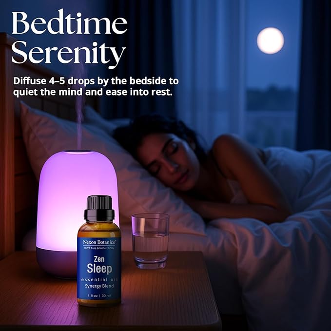 Zen Sleep Essential Oil Blend 30 ml - Lavender & Rosemary Relaxing Oil for Diffusers & Humidifiers - Calming Aromatherapy for Peaceful Sleep - Nexon Botanics - Image 7
