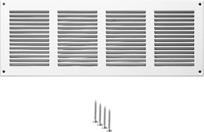 14x4 Vent Cover (Duct Opening) - White HVAC Return Air Grille for Wall and Ceiling - Metal AC Vent Cover with Mesh - Rectangular Ventilation Register - External Dimensions: 15.75" W x 5.91" H by TURvent