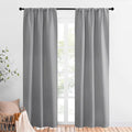 NICETOWN Silver Grey Window Curtains for Bedroom - Home Decoration Thermal Insulated Rod Pocket Blackout Blinds & Drapes for Small Windows (Silver Grey, 2 Panels, W34 x L84 -Inch) by NICETOWN