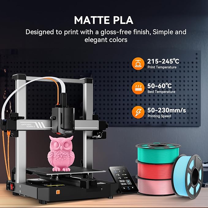 TECBEARS Matte PLA Filament 10kg, PLA Matte 3D Printer Filament 1.75mm,Dimensional Accuracy +/- 0.02mm, 1kg Spool,10 Pack, Black - Image 6