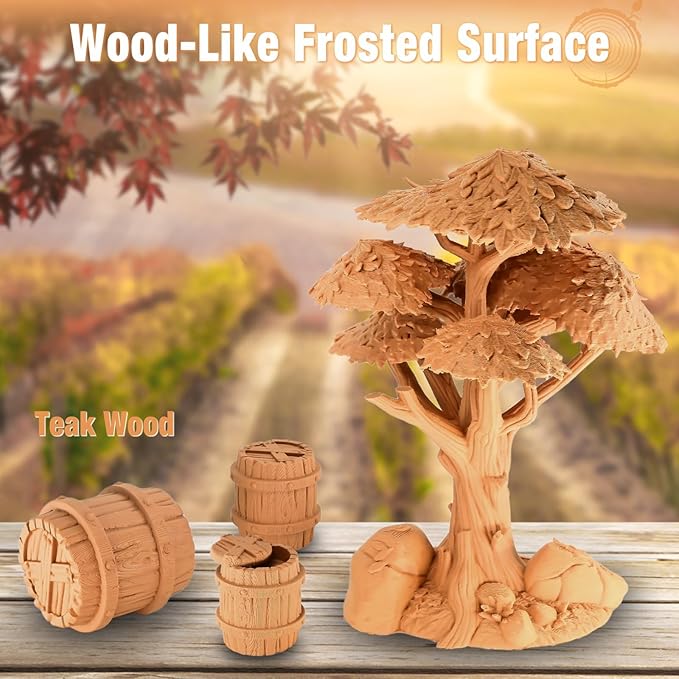 OVV3D PLA Filament 1.75mm, Wood 3D Printer Filament, Yellow Teakwood Filament Add More Than 30% Real WoodFiber, Matte and Frosted 3D Filament, 1.75 PLA Filament 3D Printing Filament - Image 4