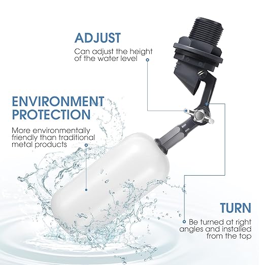 meekoo Float Ball Valve, 1.57 Inch Male Automatic Fill Feed Humidifier Tank Water with Adjustable Arm for Ponds, Livestock Water Trough, Aquariums, Aquaculture, Hydroponics and Reservoir(20 Pack) - Image 3