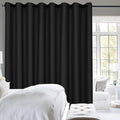 Hiasan Sliding Glass Door Blackout Curtains for Privacy,Thermal Insulated Grommet Curtain for Room Divider,Shared Office Space,Apartment,1 Drape Panels Sewn with Tiebacks,8.3ft Wide x 7ft,Black by Hiasan