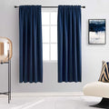 DONREN Navy Blue Blackout Curtain Panels for Short Window - 2 Pack Thermal Insulated Room Darkening Rod Pocket Curtains for Bedroom (52 by 63 Inch,2 Panels) by DONREN