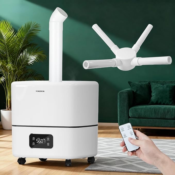 YOKEKON Humidifier Large Room 30L/7.93Gal, 5000 sq.ft Commercial Whole House Humidifier, Top-Fill Humidifiers for home with Extension Tube, Ideal for Plants, Office, Warehouse & Greenhouse by LeaderofLightLuxuryHomeAppliances