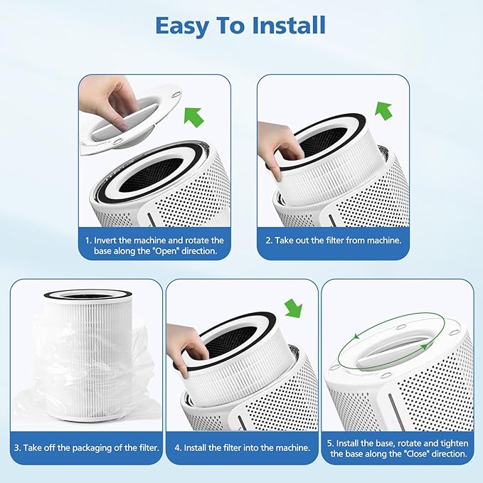 True HEPA KILO Filter For Afloia KILO, KILOPLUS, KILOPRO, MIRO, MIRO PRO and for MORENTO MR-Kilo, Kalo Air Purifier, 360° 3-Stage Filtration for Home Bedroom Large Room Odor Dust Pollen Smoke, 2 Pack - Image 7