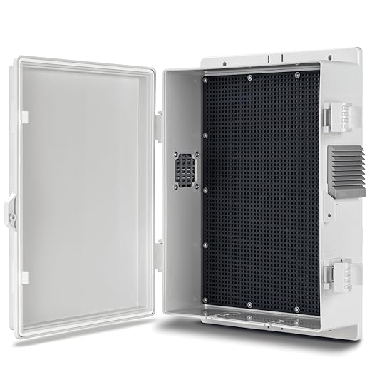 Outdoor Electrical Junction Box, ABS Water Resistant Enclosure with Internal Mounting Panel & Hinged Cover (13" H* 9.2" L* 3.7" W) by Namunanee
