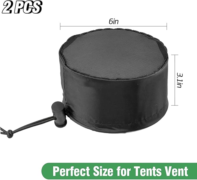 2 Pcs Grow Tents Vent Cover - 6" Dustproof Duct Filter Vent Covers with Elastic Band and Fixed Buckle for Plant Grow Tent Accessories - Image 5
