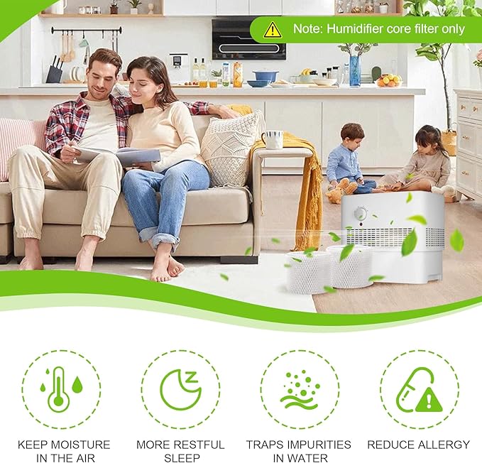 Humidifier Filter for Pelonis PSU10E1BB, PSU10E1WW, PSU10E2FWW and PSU10E2FBB Compatible with Air Filter Factory Replacement for Pelonis Humidifier Wick Filter 2 Pack - Image 4