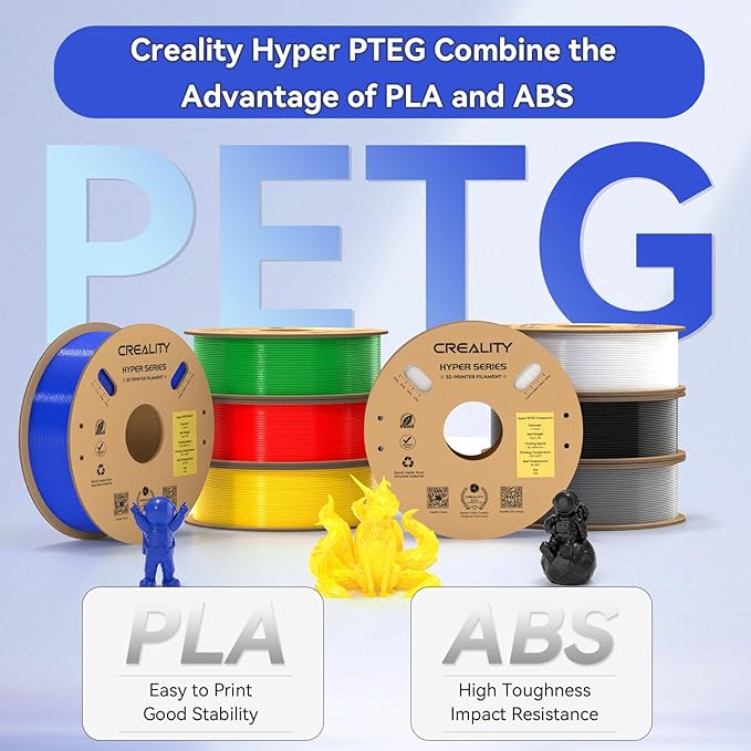 Creality Hyper PETG Filament Clear-Christmas Decor, High Speed 30-600mm/s 3D Printer Filament PETG, No Stringing Good Layer Adhesion Fit Various 3D Printers 4KG - Image 4