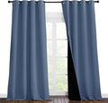 NICETOWN Insulated 100% Blackout Curtains, Noise Reducing Performance Drapes with Black Lining, Full Light Blocking Draperies for Overnight Shift Worker (Stone Blue, 1 Pair, 55 inches x 96 inches) by NICETOWN