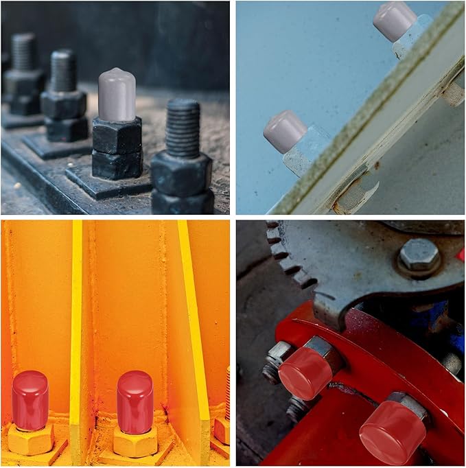 uxcell 20pcs Rubber End Caps 41mm(1 5/8") ID Vinyl PVC Round Tube Bolt Cap Cover Screw Thread Protectors Light Brown - Image 6