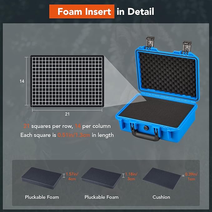 Lykus HC-3010 Waterproof Hard Case with Customizable Foam Insert, Interior Size 11.81x7.87x4.72 in, Suitable for Pistol, Camera, Lens, Drone, Mic, Flashlight, Electronics, Tools, and More - Image 6