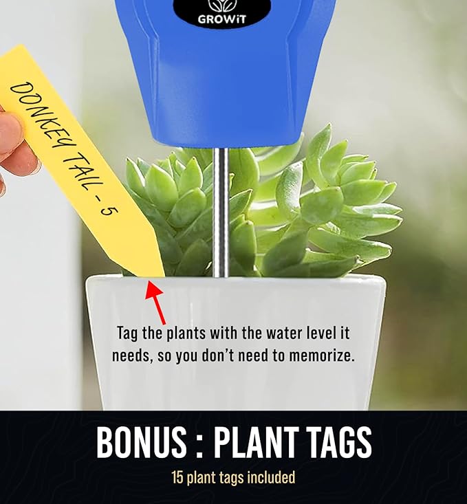 GROWIT Soil Water Monitor for Plants - Soil Moisture Meter | Hydrometer for Plants | Plant Moisture Meter Houseplants | Water Tester for Plants | Farming Indoor and Outdoor Plants-Blue - Image 4