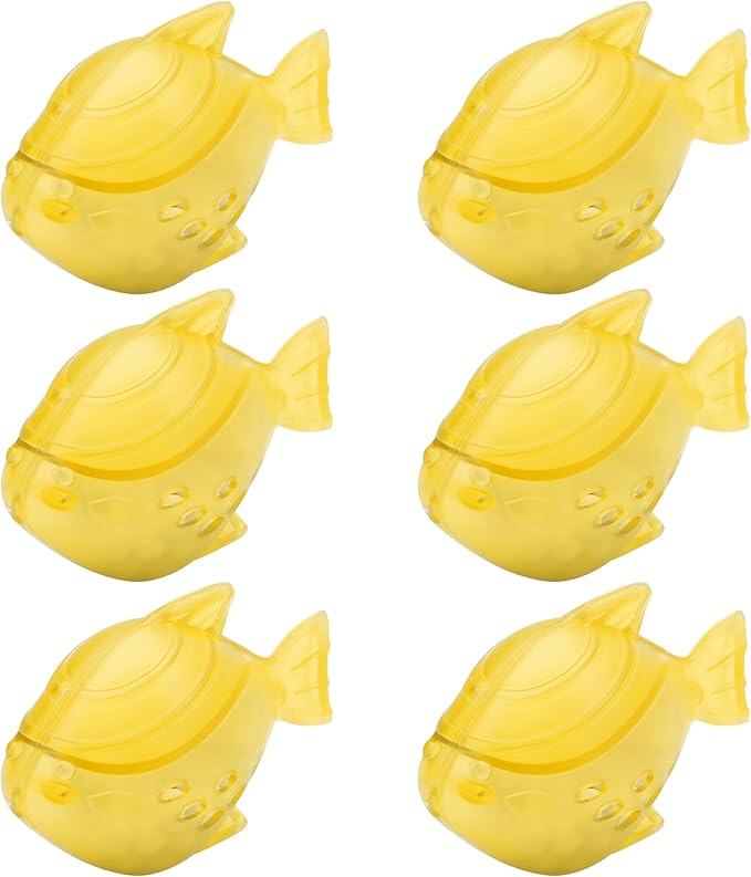 Funmit Humidifier Cleaning Fish, 6 Pack Humidifier Cleaner for Humidifiers and Fish Tanks, Purifies Water, Prevents Hard Water Build-Up, Reduces Scale, Yellow by Funmit