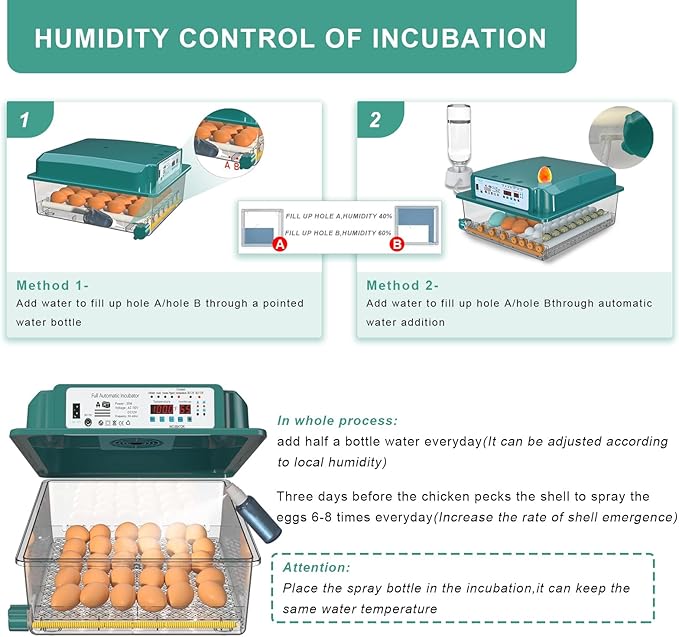 Choies 16 Egg Incubator,Incubators for Hatching Eggs,Automatic Egg Turning,Humidity Control,Automatic Water Adding,Incubator with Egg Candler,Quail Eggs Incubators for Hatching Chicken,Duck,Goose - Image 3