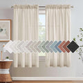 H.VERSAILTEX Natural Linen Bedroom Curtains 63 Inch Length 2 Panels Rod Pocket Light Filtering Semi Transparent Lightweight Curtain for Living Room Sand Beach Farmhouse, 52"x 63", Heathered Natural by HVERSAILTEX