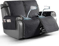 TAOCOCO 100% Waterproof Recliner Cover, Non-Slip Washable Reclining Couch Cover with Elastic Leg Straps, Furniture Protector for Dogs (Black, 2 Seater) by TAOCOCO