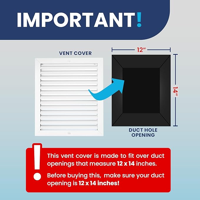 12x14 Inch (Duct Opening) Air Return Vent Cover Decorative – Premium Aluminum AC Vent Cover for Ceiling & Wall, Rustproof Grille, Ideal for Home HVAC Grille, Durable & Easy to Install by ACLAMINAIRE - Image 4