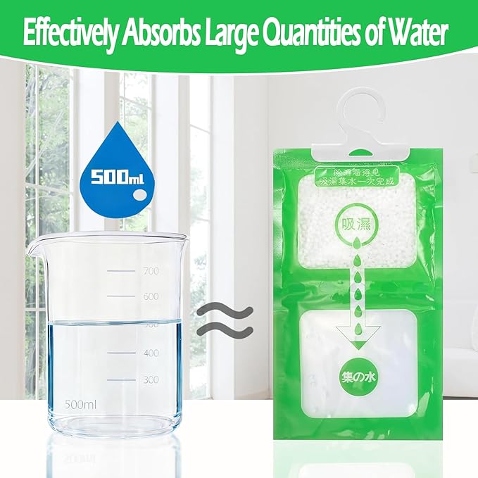 Dehumidifier Bags 12 Pack，Moisture Absorbers for Closet,Humidity Packs, Humidity Absorber in Wardrobes, Bedrooms, Bathrooms - Image 3