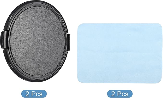PATIKIL Camera Lens Cap, 2 Pack Sides Pinch Front Lens Cover with Microfiber Cleaning Cloth for 77mm Thread Universal DSLR Lenses for Nikon, for Fujifilm, for Pentax, for Leica - Image 3