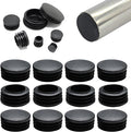 1-9/16" (40mm) Plastic Hole Plugs Black -Round Chair Leg Caps, Flush Mount Pipe Plugs, Tubing End Caps for Metal&Wood Legs Tube, Outdoor Furniture Feet caps & Table Plastic Plugs, 12 PCS by EASYEAH
