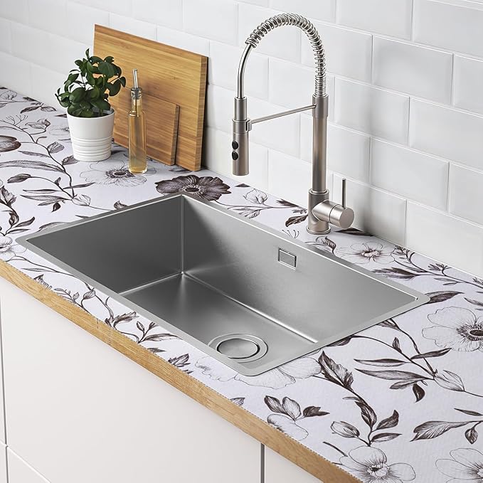Drawer and Shelf Liner for Kitchen Cabinets Non-Adhesive and Strong Grip Shelf Liner Waterproof Non-Slip Drawer Liner Floral Cabinet Liner for Shelves Dressers Easy to Clean 12INX20FT - Image 2