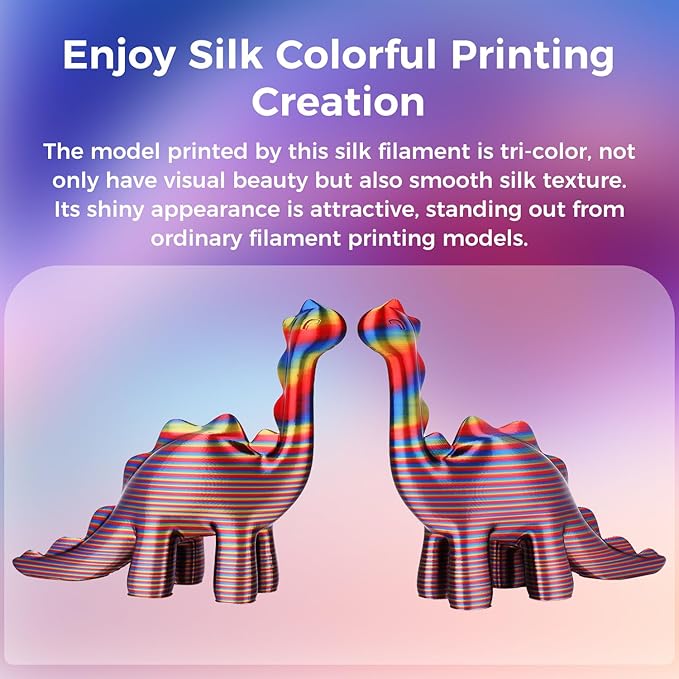 Sovol Silk PLA Filament Rotated Tri Color Co-Extrusion 1.75mm, Fast Change 3D Printer Filament 1kg/ 2.2lbs, Red Gold Blue 3 in 1 Coextrusion PLA Material +/-0.03mm - Image 2