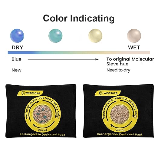 200g Reusable Molecular Sieve Desiccant Packs – Rechargeable Dehumidifier with Color Indicator for Storage, Gun Safes, Electronics, 3D Printing Filaments, Closets, Cars [3 Pack] - Image 4